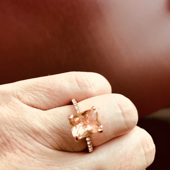 Morganite ring set 18k rose gold over 925 silver - Picture 6 of 8